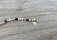 Load image into Gallery viewer, 9 Carat Yellow Gold and Purple Amethyst Beaded Bracelet