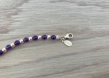 Load image into Gallery viewer, 9 Carat Yellow Gold and Purple Amethyst Beaded Bracelet